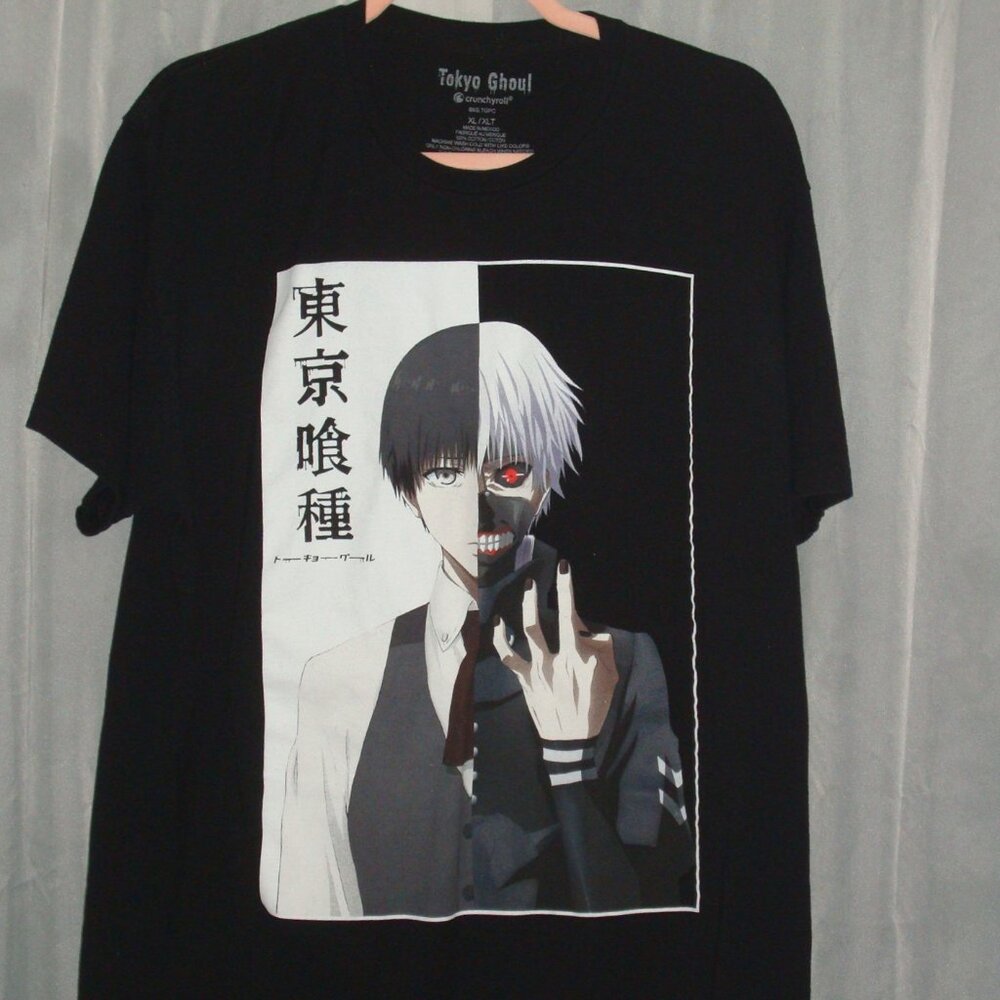 Crunchyroll Men's Black Tokyo Ghoul Kaneki Split Face T-Shirt